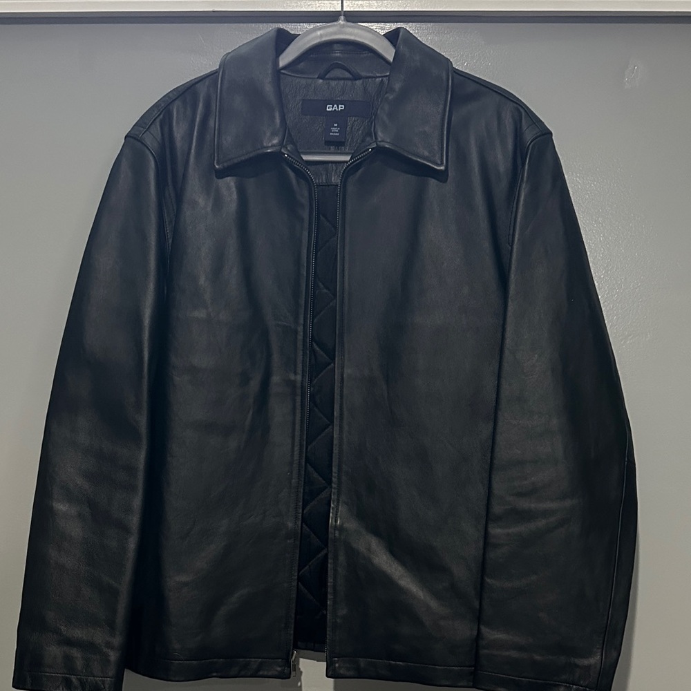 GAP Men's Black Leather Jacket